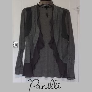 Panilli multi fabric open front cardigan NWOT
